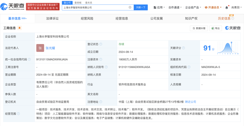 長亭科技上海新公司成立，1.8億注資深耕數字文化創意軟件開發